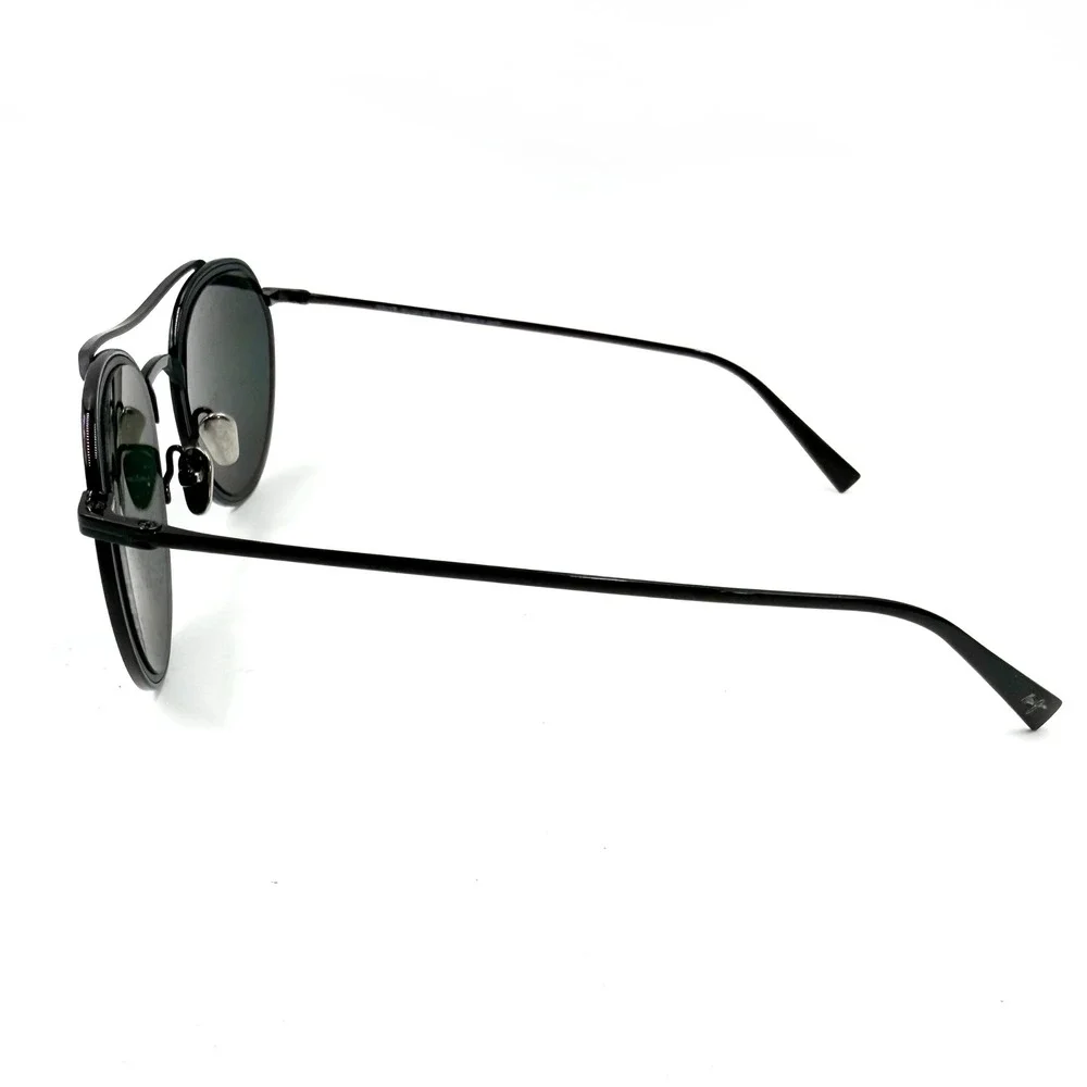 Maui Jim Bowline Sunglasses Black‎ Titanium Round Aviator Polarized
